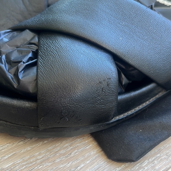 YSL Black Padded Leather Sandal Sz 7/7.5 - Picture 5 of 6